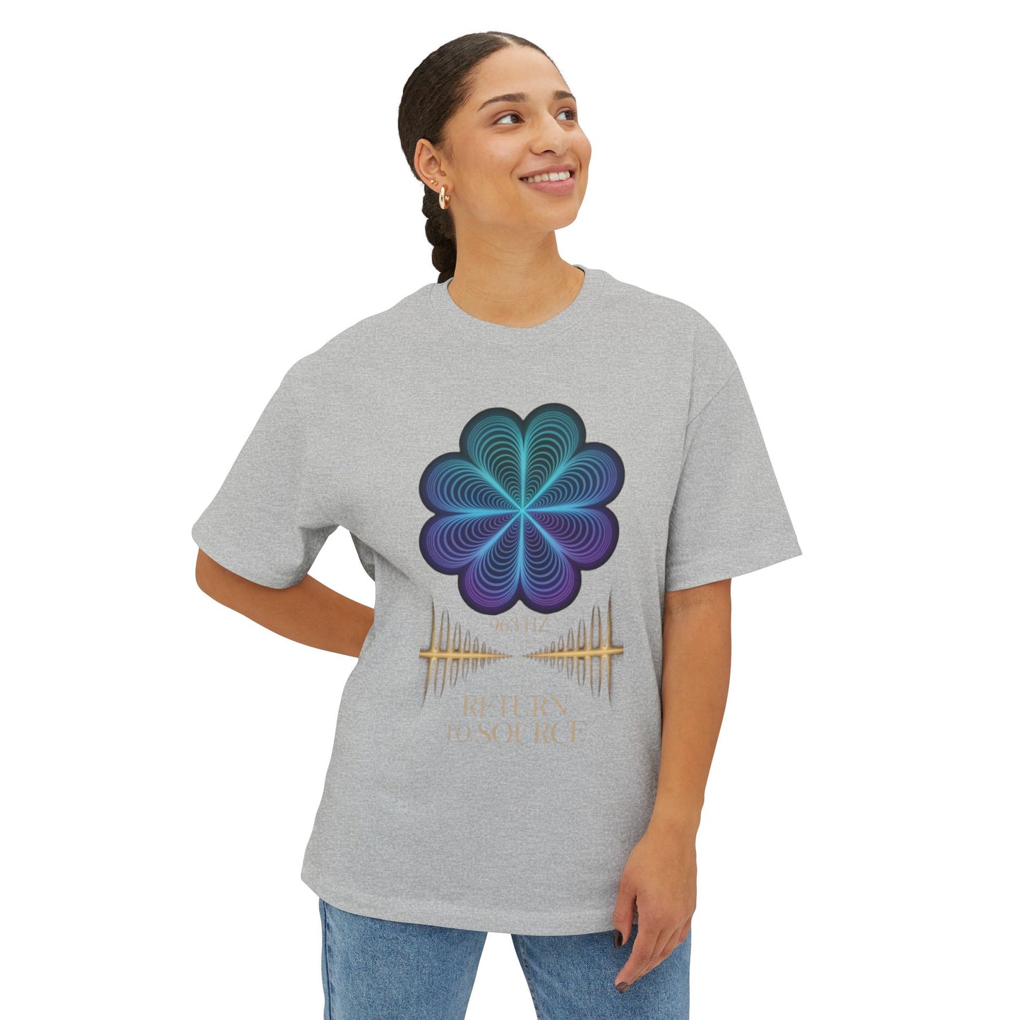 Return to Source Oversized Boxy Tee - Unisex T-Shirt for Mindfulness & Wellness
