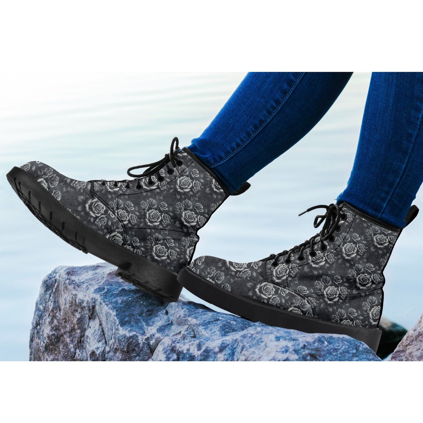 Divine Roses Leather Boots