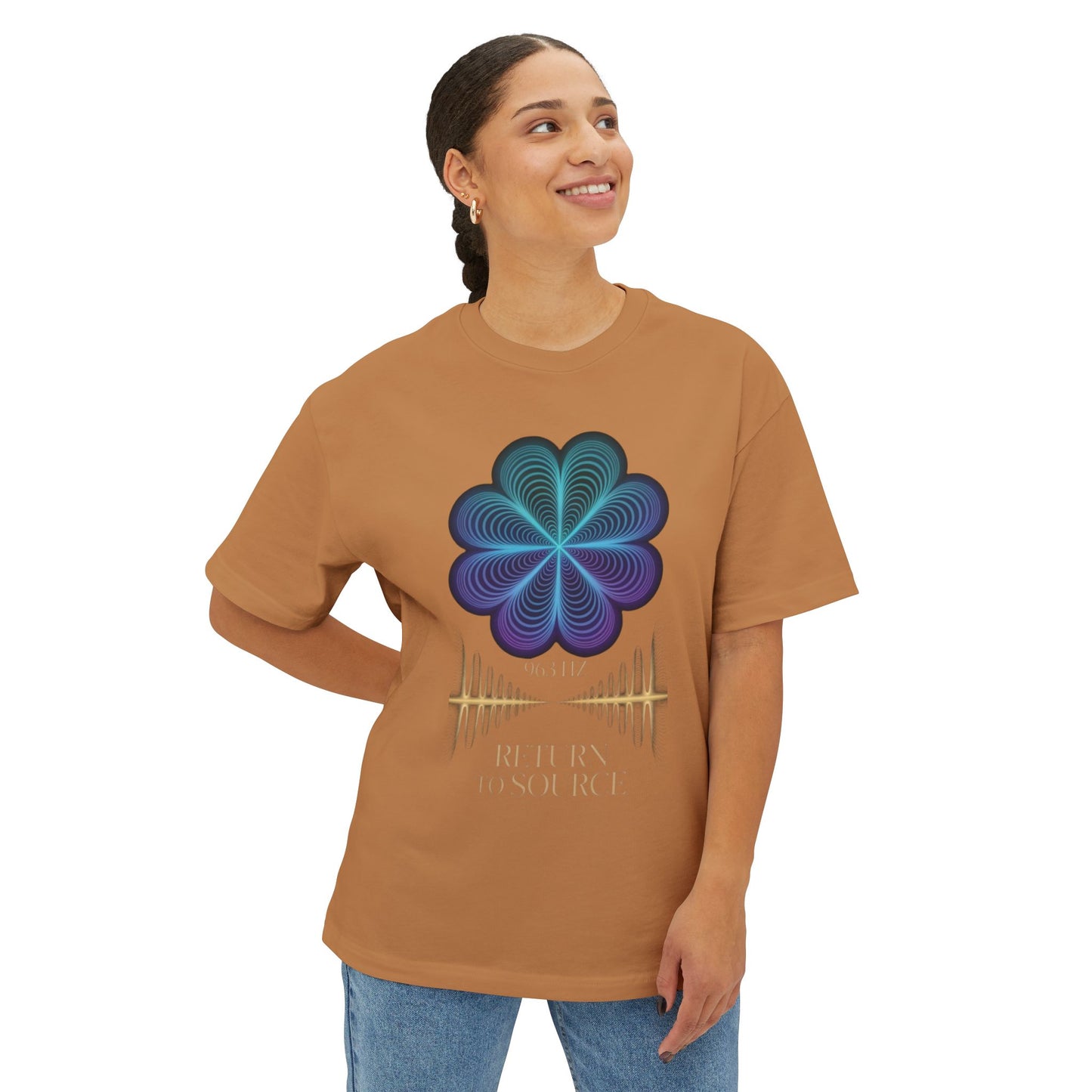 Return to Source Oversized Boxy Tee - Unisex T-Shirt for Mindfulness & Wellness