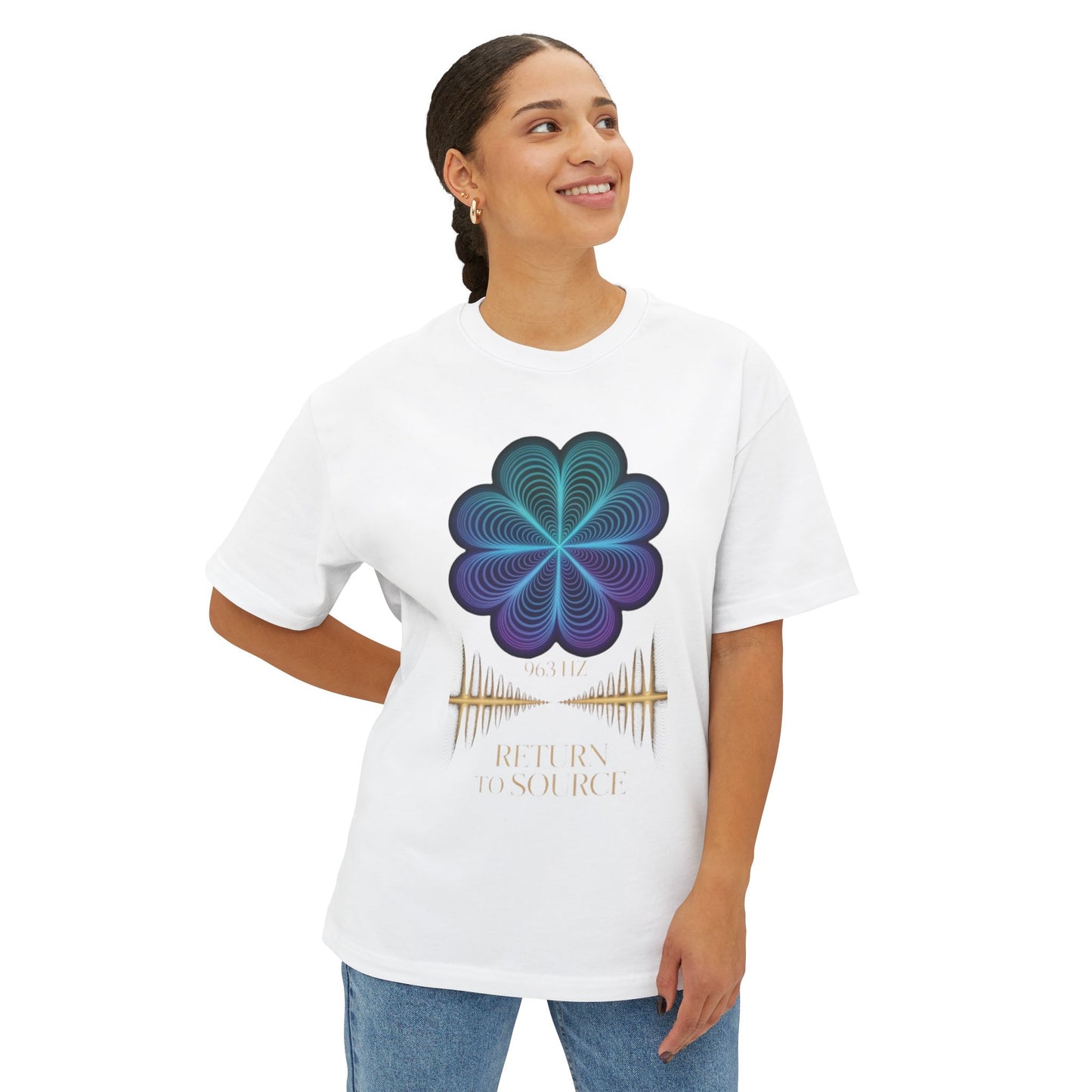 Return to Source Oversized Boxy Tee - Unisex T-Shirt for Mindfulness & Wellness