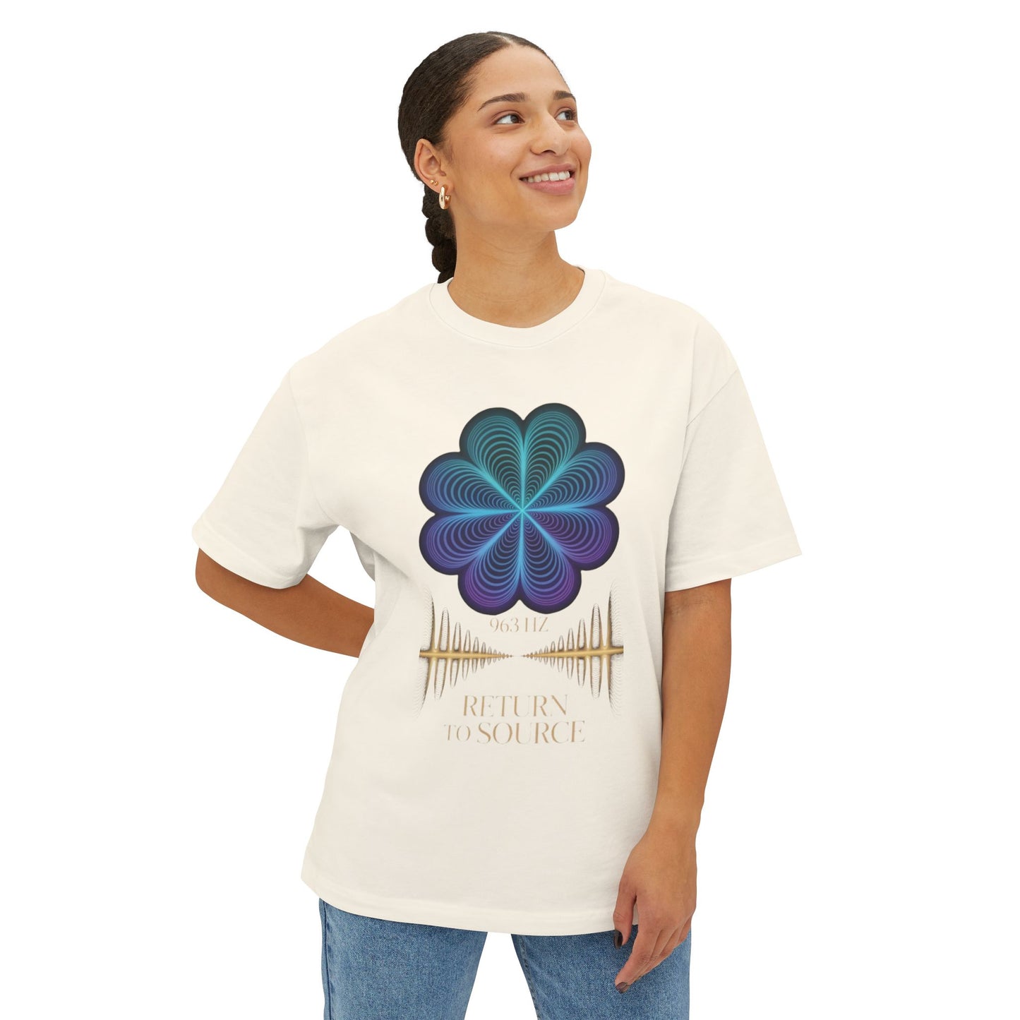 Return to Source Oversized Boxy Tee - Unisex T-Shirt for Mindfulness & Wellness