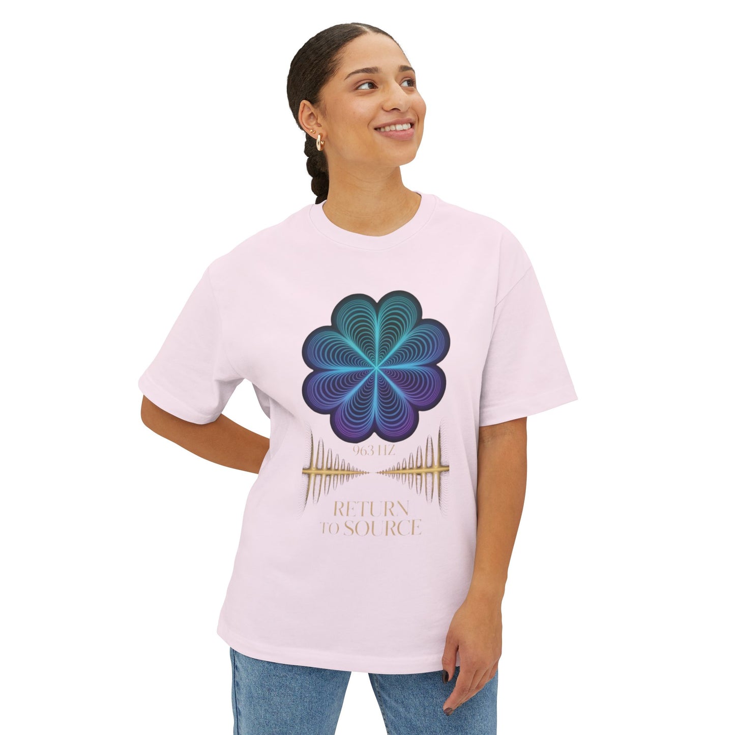 Return to Source Oversized Boxy Tee - Unisex T-Shirt for Mindfulness & Wellness