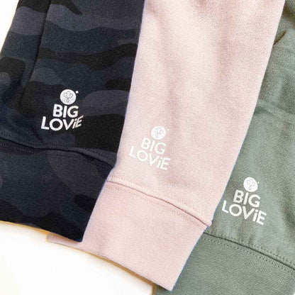 KINDNESS ROCKS HOODIE CROP SWEATSHIRT | BLACK CAMO