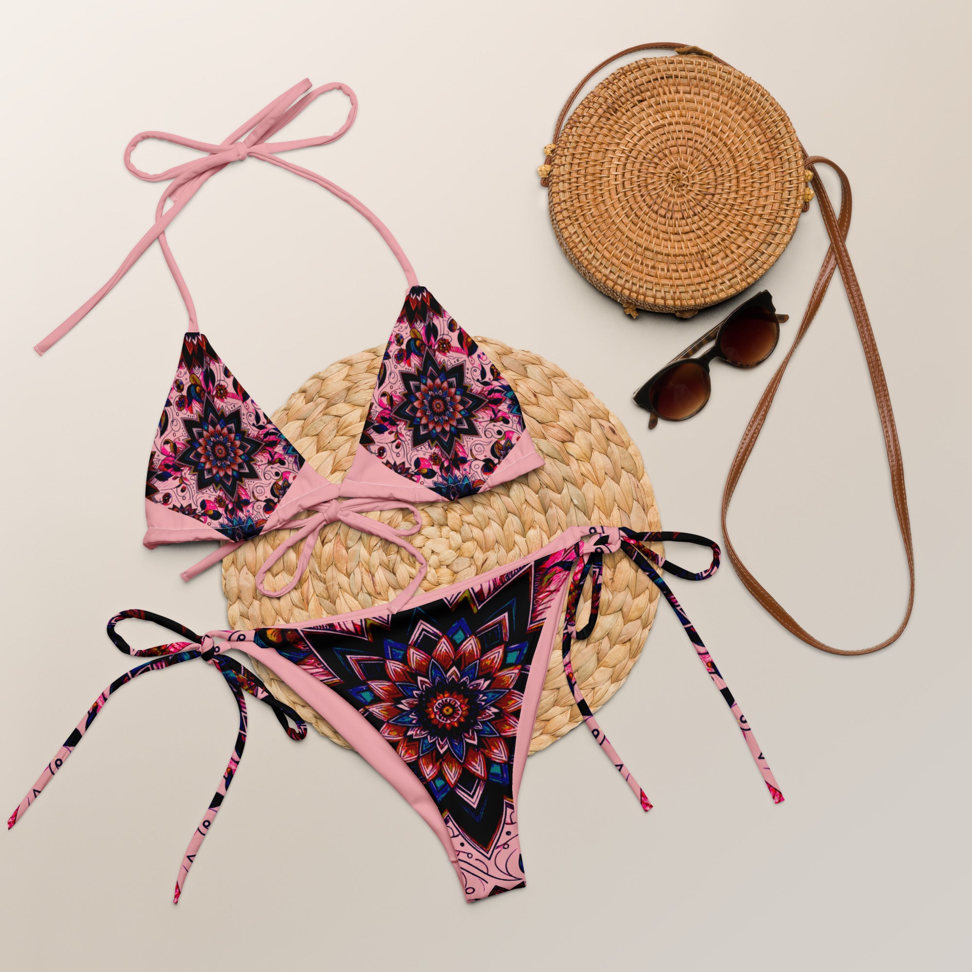 Eco Blossom Matrix string bikini – Divine Textiles Limited