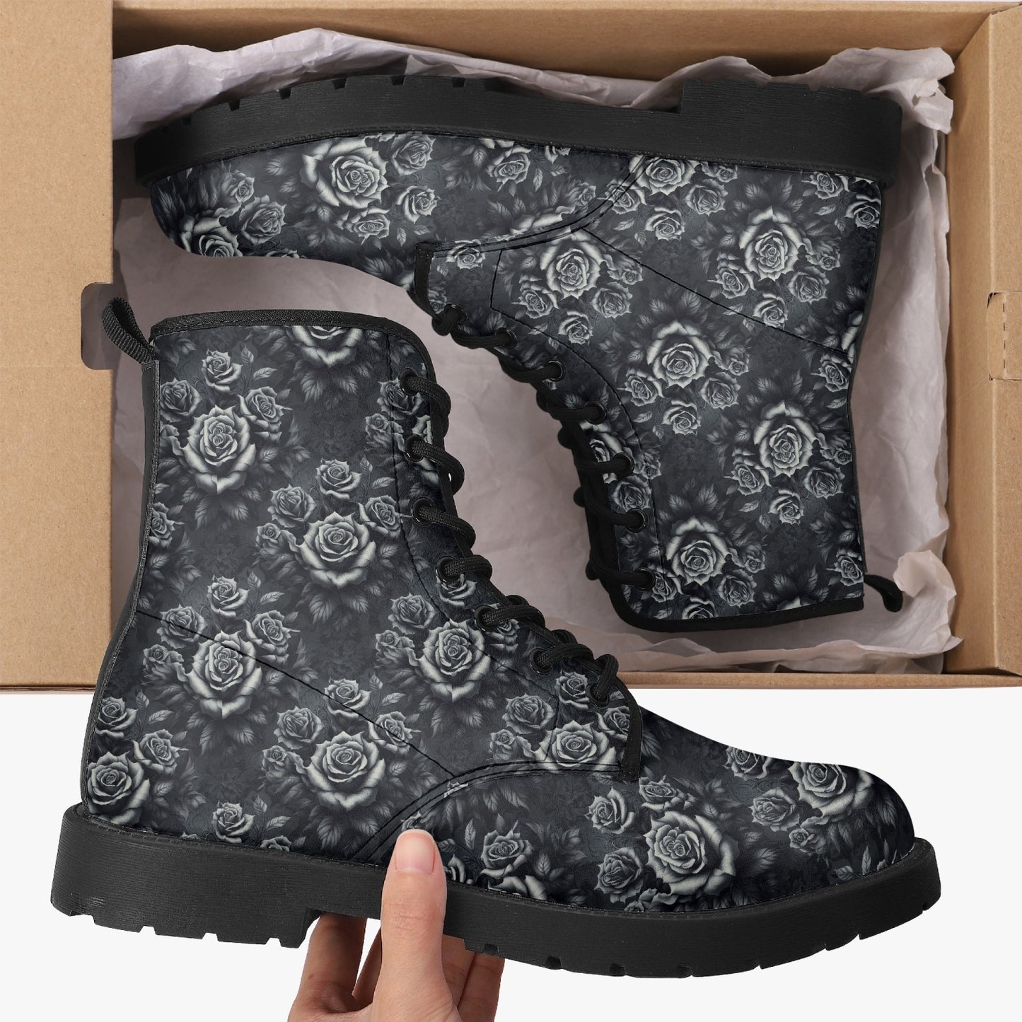 Divine Roses Leather Boots