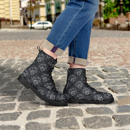 Divine Roses Leather Boots